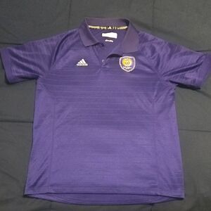 Orlando City SC Adidas Deep Purple Polo with Embroidered Logo MEDIUM